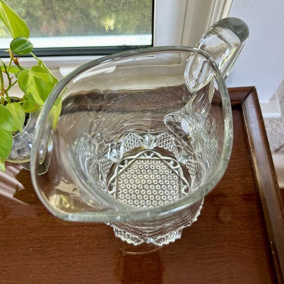 Vintage EAPG Cut Crystal Button Arches Water Pitcher – 9.75” Tall - Picture 5 of 12